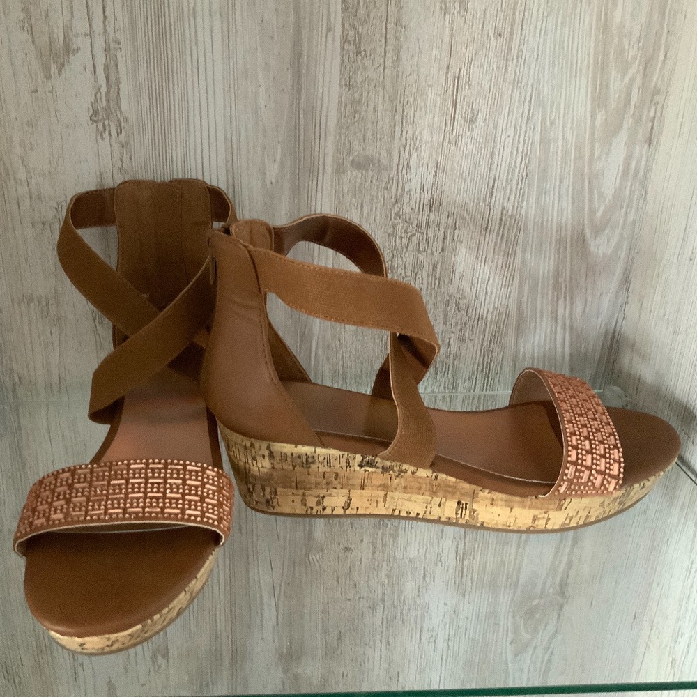 Justice Cork Heel Wedge Sandal